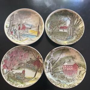 4 Johnson Bros Brothers Friendly Village Coasters - vintage